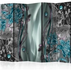 Artgeist Floral Curtain (Turquoise) 5-osainen sermi