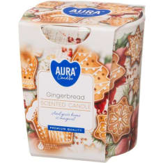 Aura gingerbread scented glass candle