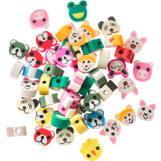 DPC colorful animals 1cm polymeerihelmet 48 kpl