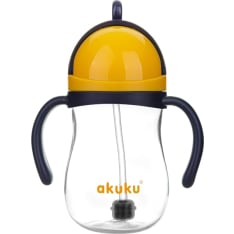 Akuku navy/keltainen 280 ml kahvallinen painopillimuki