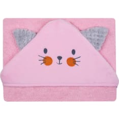 Duetbaby frotee 100 x 100 cm vaaleanpunainen kissa kylpypyyhe