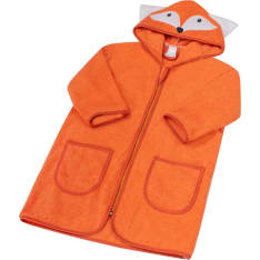 Duetbaby Oranssi kettu 104-116 cm frotee kylpytakki vetoketjulla