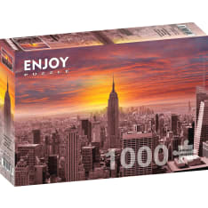 ENJOY Sunset Over New York Skyline 1000p puzzle