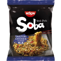 Nissin Soba Bag Yakitori kana 110 g pikavehnänuudeli