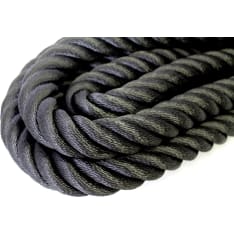 Piippo metreittäin 36mm x 1 m musta keinohamppu kaideköysi