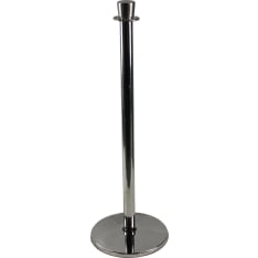 Pipe on stand, gray rope post