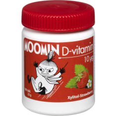 Muumi mansikka 10 µg 100 tabl d-vitamiini