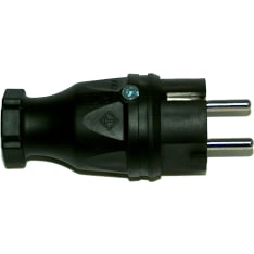 Reimax IP44 black rubber plug