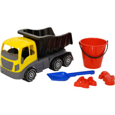 Plasto 5-osainen auto ja hiekkalelusetti