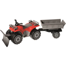 Plasto 52 cm red ATV with plow and trailer