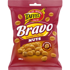 Taffel Bravo Nuts Sourcream & Sweet Chili 150 g kuorrutettu maapähkinä