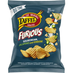 Taffel Big time Furious sourcream chili jalapeno & cheese 260g maustettu sipsi