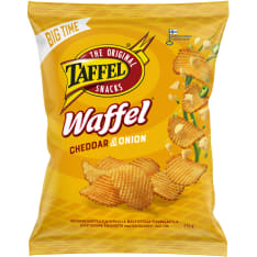 Taffel Big time Waffel cheddar & onion 270g maustettu sipsi