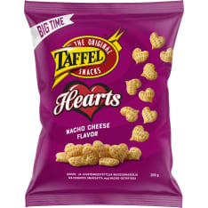Taffel Big time Hearts nacho cheese 200g maustettu maissisipsi