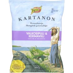 Taffel Kartanon valkosipuli kermaviili 180 g maustettu perunalastu