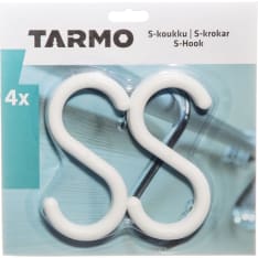 Tarmo 4kpl muovia valkoinen s-koukku