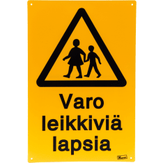 Tarmo opastekyltti, varo leikkiviä lapsia