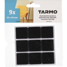Tarmo 24 x 24 mm black 9-piece square furniture felt
