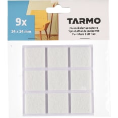 Tarmo 24 x 24 mm valkoinen 9kpl neliö huonekaluhuopa
