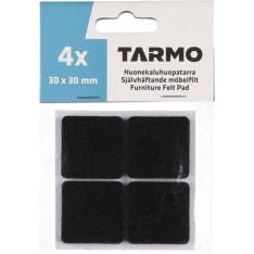 Tarmo 30 x 30 mm black 4-piece square furniture felt