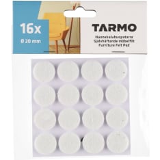 Tarmo 20 mm valkoinen 16kpl pyöreä huonekaluhuopa