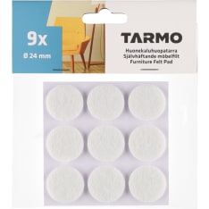 Tarmo 24 mm white 9-piece round furniture felt