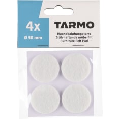 Tarmo 30 mm white 4-piece round furniture felt