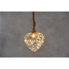Finnlumor 30 led hemp rope glass heart