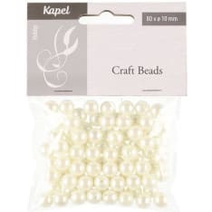 Kapel 10mm valkoiset askarteluhelmet