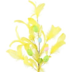 Höyhenoksa munakoristeilla keltainen 47 cm