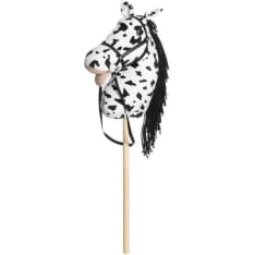 Valkomusta 75 cm keppihevonen suitsilla