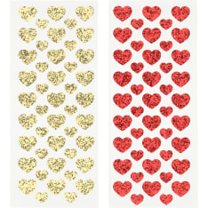 Sydän glitter tarra lajitelma