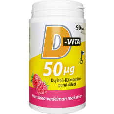 D-Vita 50 µg Strawberry-raspberry 90 tabl food supplement