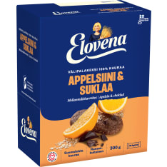 Elovena 10x30g appelsiini-suklaa täysjyvä välipalakeksi 100% kauraa