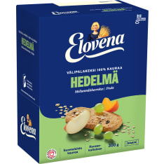 Elovena 10x30g kaura-hedelmä täysjyvä välipalakeksi 100% kauraa