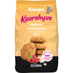 Tasangon Kaurahyve Vadelma-Valkosuklaa 300g pikkuleipä