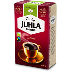 Paulig Juhla Mokka Luomu 400g kahvi suodatinjauhatus