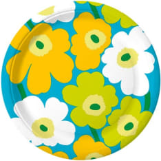 Marimekko Unikko sinivihreä 10 kpl 23cm lautanen