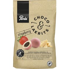 Panda Choco & Lakrits 120 g mansikkasuklaalakritsi