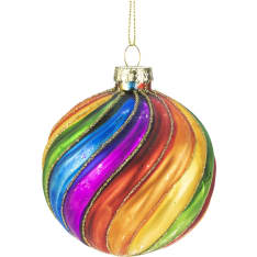 Weiste sateenkaariraidat lasipallo