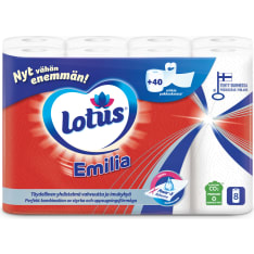 Lotus Emilia 8 rll valkoinen talouspaperi