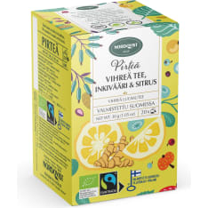 Nordqvist Pirteä Inkivääri & Sitrus Luomu 20x1,5g vihreä tee