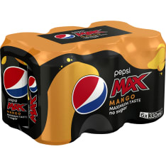 Pepsi Max Mango 0,33 l 6-pack virvoitusjuoma