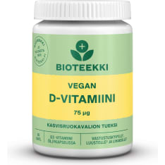 Bioteekin Vegan D-Vitamiini 75 μg 60 kaps. ravintolisä
