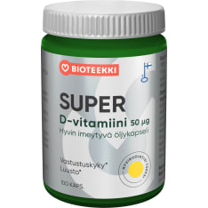 Bioteekki Super D-vitamiini 50 µg 100 kaps. ravintolisä