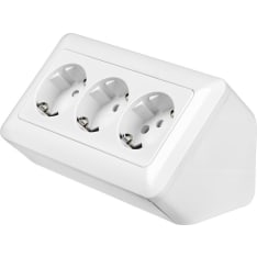 Opal IP20 3-os maadoitettu kulma pintapistorasia