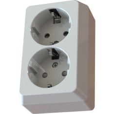 Opal Pro IP20 2-os maadoitettu pintapistorasia