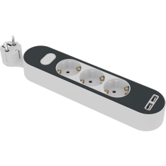 Opal 3-os 1,4m maadoitettu jatkojohto + usb