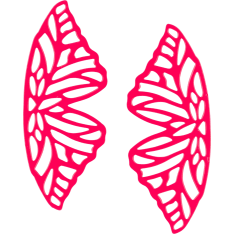 Ibero butterfly fuchsia earring