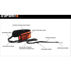 Ice Peak Tour orange running belt and leash